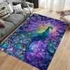 Colorful Peacock Pattern Carpet with Vibrant Artistic Design for Living Room Suitable for use as an anti-slip for living room bedroom sofas