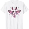 Kawaii Pastel Goth Bunny Moth Graphic Tee for Unisex Cute Creepy Style Short Sleeve T-Shirt