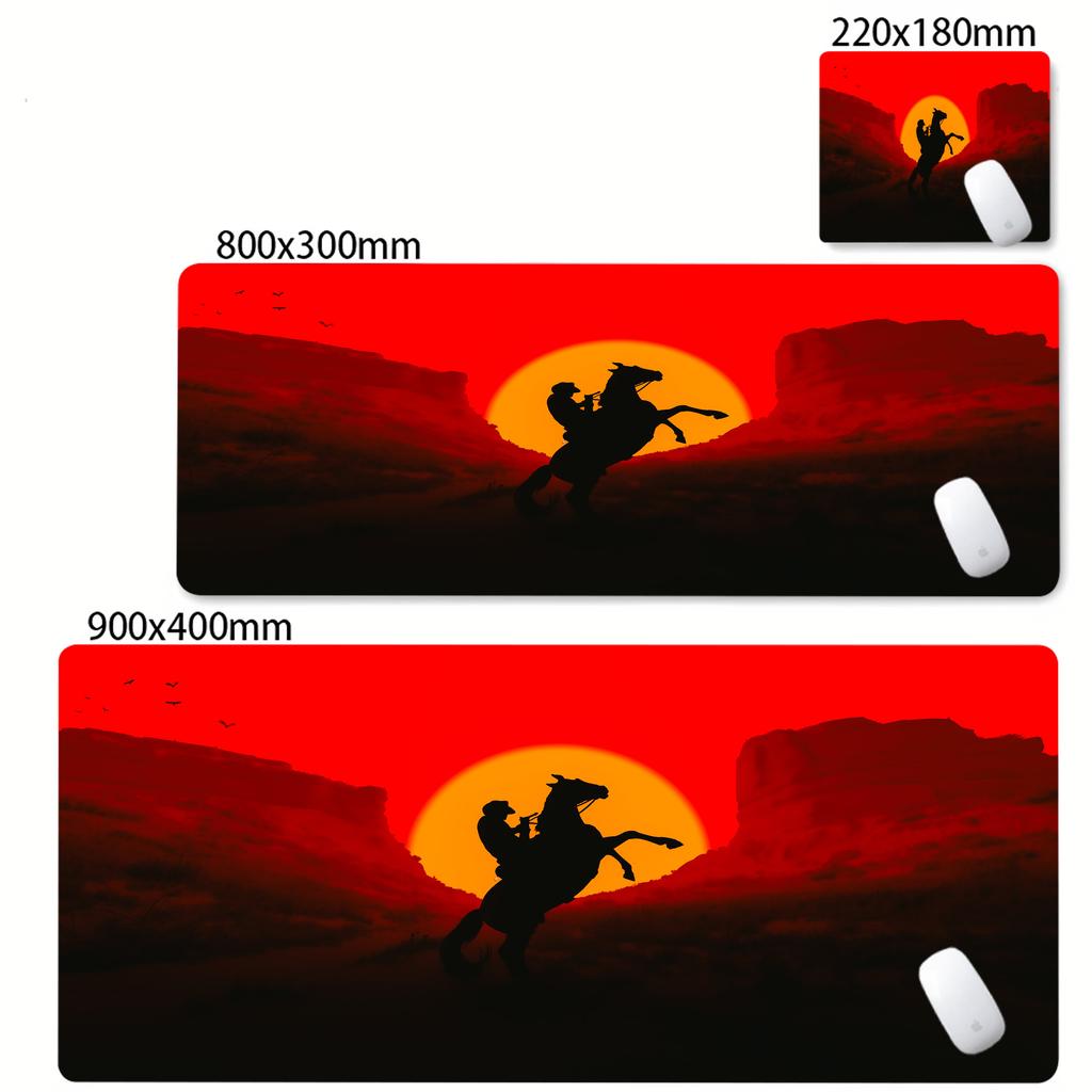 Red Dead Redemption 2 Xxl 900x400 Anime Mouse Pads Computer Accessories Game Keyboard Rubber Mousepad Pc Gamer Non-slip Desk Mat