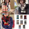Striped Scarf Color Blocking Warm Neck Warmer Comfortable Neckerchief for Women Men Fall and Winter Outdoor Activities