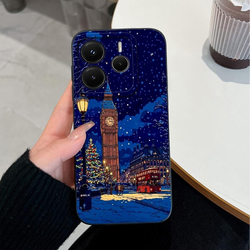 Новый Чехол Для Redmi Note 14 14Pro 14 Pro+ 14S Чехол Для Телефона Прекрасные Узоры Сердечки Премиальная Защита Корпус Для Note14ProPlus Мягкий Жидкий Силиконовый Чехол