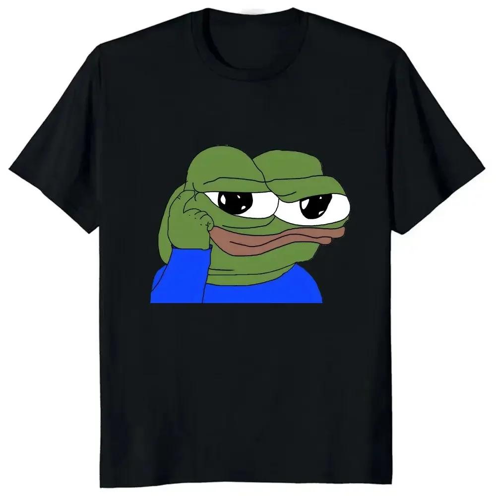 Pepe the Frog Frog-print shirt paired with funny memes for a casual and stylish unisex T-shirt