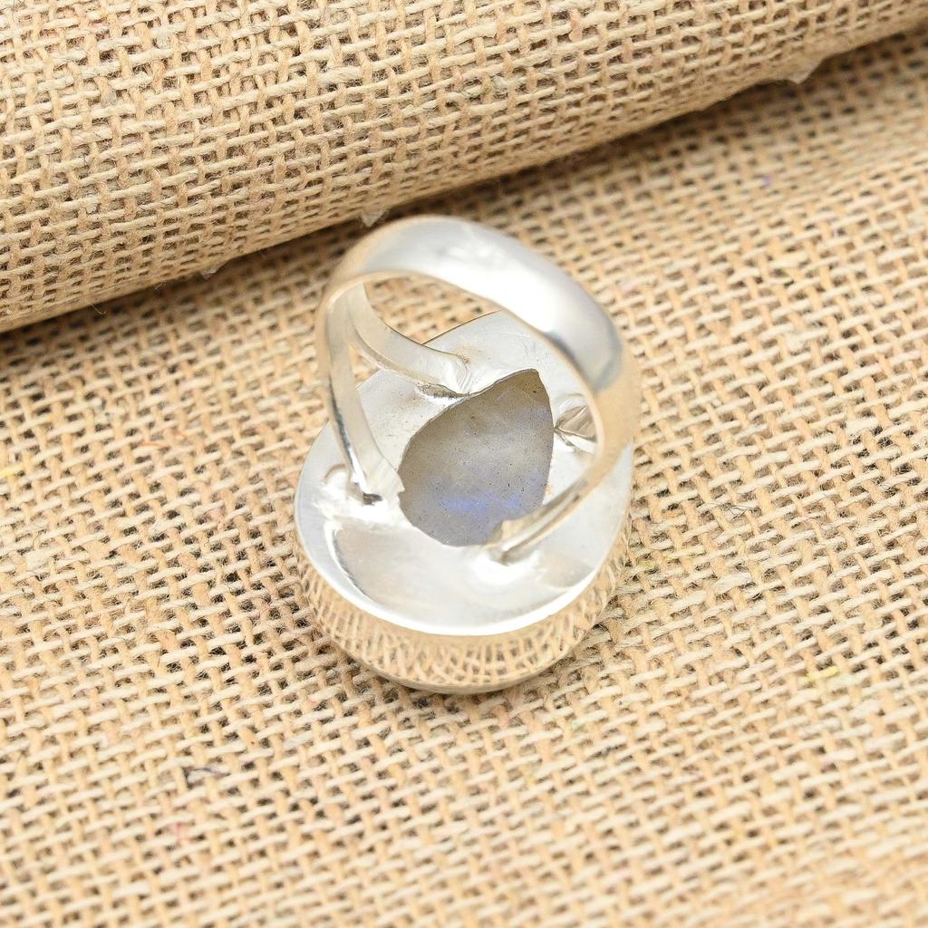 Rainbow Moonstone Gemstone Handmade Jewelry 925 Sterling Silver Ring