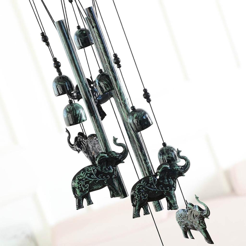 Зеленые ретро животные железные колокольчики ветра водонепроницаемые металлические колокольчики ветра с 4 алюминиевыми трубками 6 колокольчиков романтический колокольчик ветра для дома