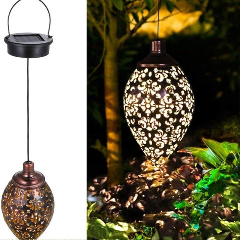 Solar Garden Light LED Garden Lamp Outdoor Rainproof Solar Water Drop Rugby Chandelier Garden Lawn Terrace Decoration