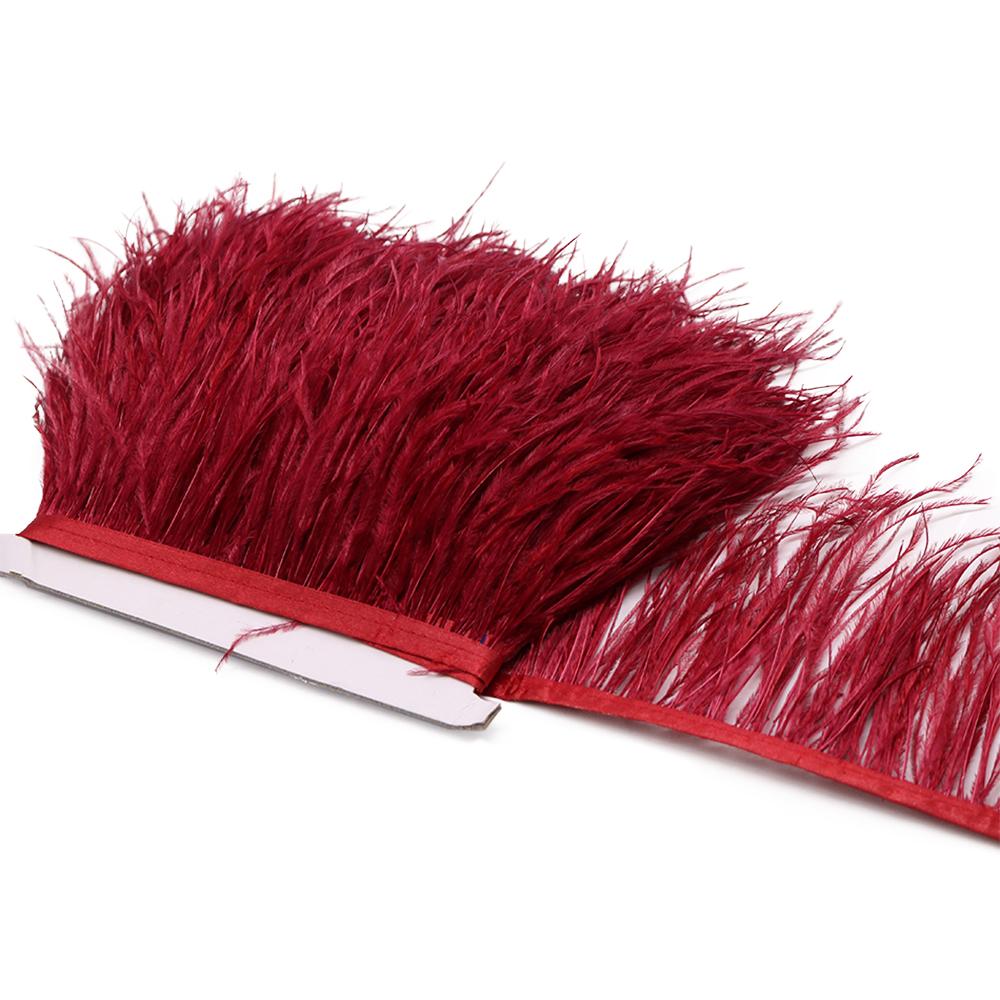 Feather1M Натуральное Пушистое Оперение Страуса Отделка Белое Черное Перо Страуса для DIY Поделок Лента Свадебное платье Шитье Одежда Декор 8-10см