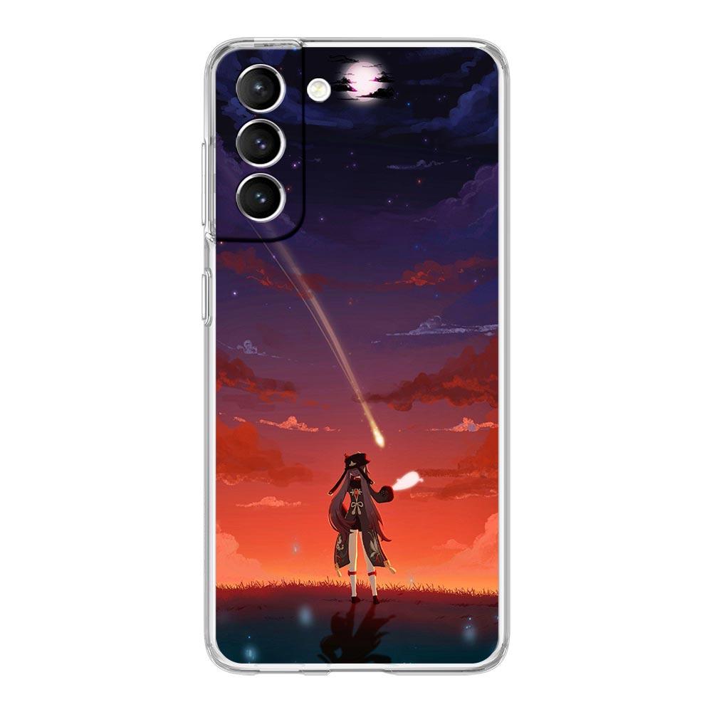 Чехол для телефона с пейзажем из игры Genshin Impact Для Samsung Galaxy S23 Ultra S22 5G S20 S21 FE 5G S10E S9 S8 S10 Plus Мягкий прозрачный чехол