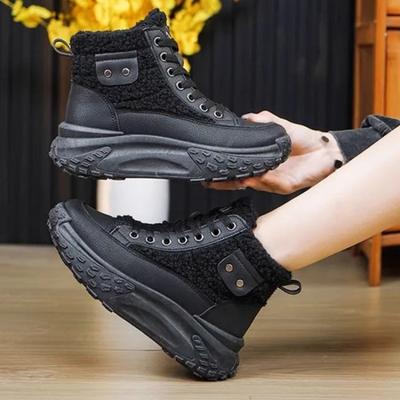 Женские зимние ботинки 2025 новые бархатные утепленные теплые на толстой подошве ботинки для Северо-Востока спортивные папины большие хлопковые ботинки