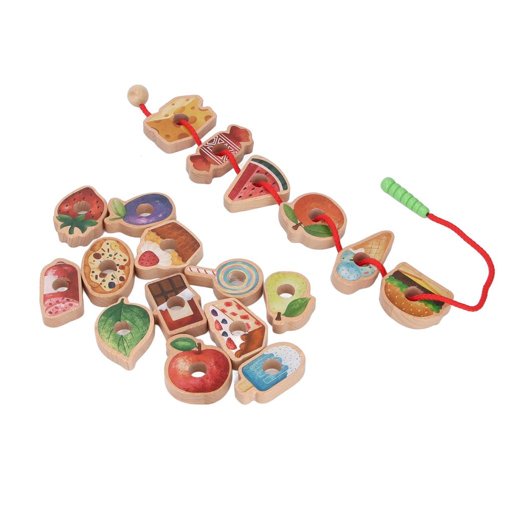 Игра на нить, нанизывание, деревянные шнурки, бусины, логическое мышление, ранняя развивающая игрушка для малышей