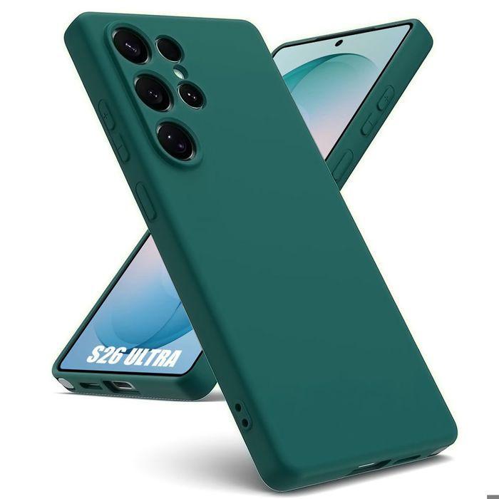 Coque Silicone - BOOLING - pour Samsung Galaxy S26 Ultra - Antichoc Anti-Rayures - Vert Nuit