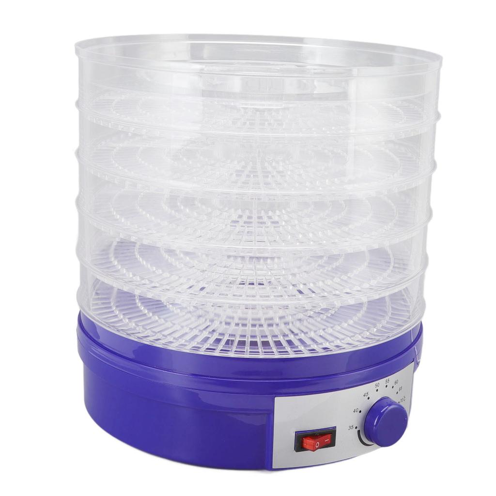 Машина для сушки пищевых продуктов, синяя, ABS, 5 слоев, сенсорное управление, прозрачная оболочка, сушилка для фруктов, для домашнего мяса