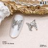 20 шт. Серебряный сплав бабочка дизайн ногтей бант шармы аксессуары части для маникюра Doecr ретро украшения ногтей дизайн принадлежности