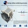 COOLSERVER R19 4U Серверный кулер для процессора 5 тепловых трубок Корпус для настольного ПК бесшумный вентилятор Для LGA2011 2066 115X Рабочая станция Компьютерный радиатор