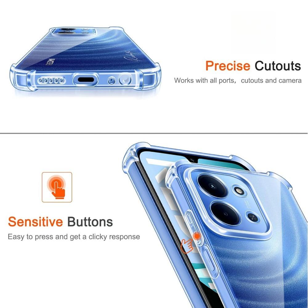 Прозрачный чехол Funda для Xiaomi POCO C85 4G, Ультратонкий, HD, Прозрачный, Мягкая защита, Ударопрочный, Задняя крышка, Capa