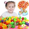 Children Simulated Cutting Play Toys Fruit Vegetable Cake Kids Pretend Play Parent-child Interaction Toy for Birthday Gift TMZ