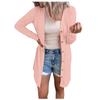 (SU)Women's Solid Color Top Long Sleeve Cardigan Single Breasted Top Light Jacket