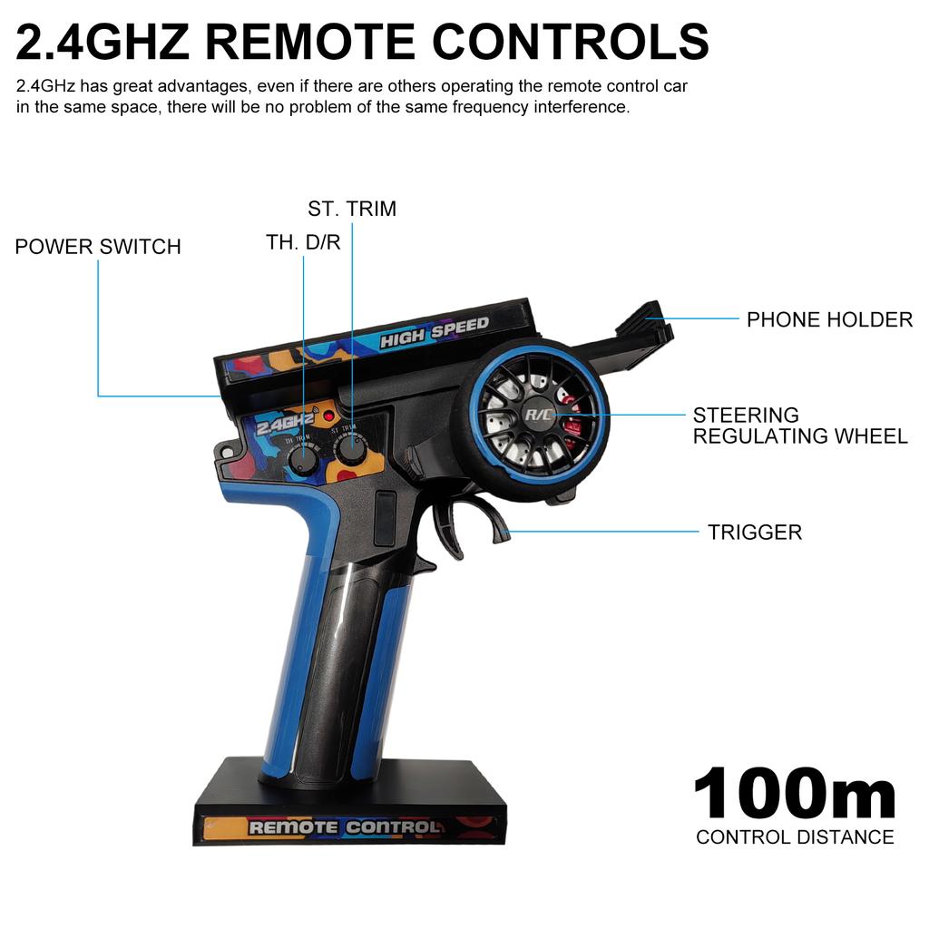 Машинка на радиоуправлении, 2,4 ГГц 60 км/ч Высокоскоростной 4WD Электромобиль с Бесколлекторным Двигателем и Светодиодной Подсветкой