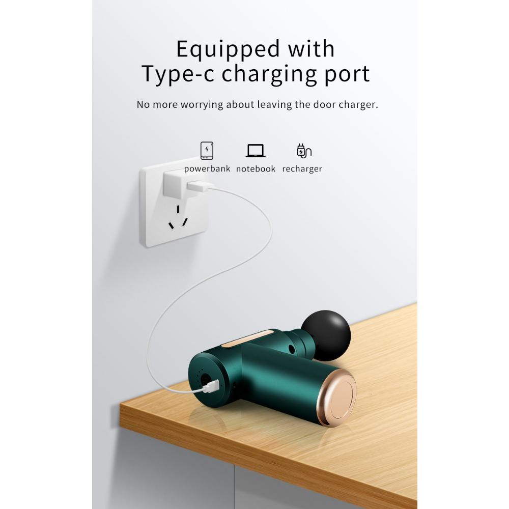 Мини-массажер пистолет для фасций перезаряжаемый фасция + прямая поставка мышечный фитнес пистолет для шеи электрический вибратор