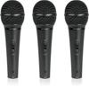 Behringer XM1800S Dynamic Microphones (Set of 3) with Carrying Case and OnOff Switch, Black