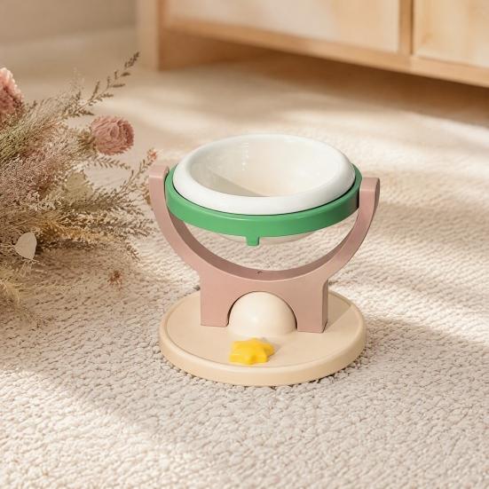 Indoor Cat Feeding Station 2-in-1 Wall Mounted Bowl, Elevated Food Anti-Tipping Foldable Raised Bowl Pet Feeder Shelf, Floating for Cats,