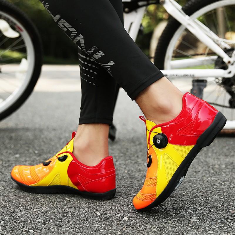 Unisex Stiff Sole Cycling Shoes Mountain Road Bike Non-Cleat Pedal Use Lightweight Breathable Ride Comfort