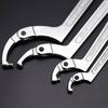 Adjustable Hook Wrench Pin Wrench Spanner Hand Tool for Bike Motorcycle Head Applicable C-Shaped (Square - Range 115-170mm)