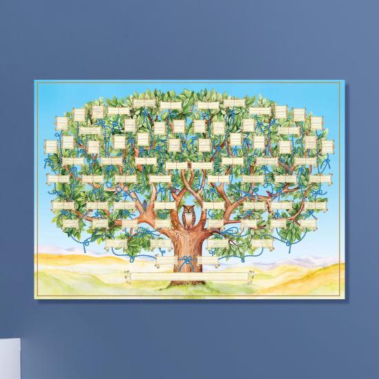 Плакат с диаграммой генеалогического древа 6 поколений, подвесная ткань, заполняемая диаграмма родословной, празднует