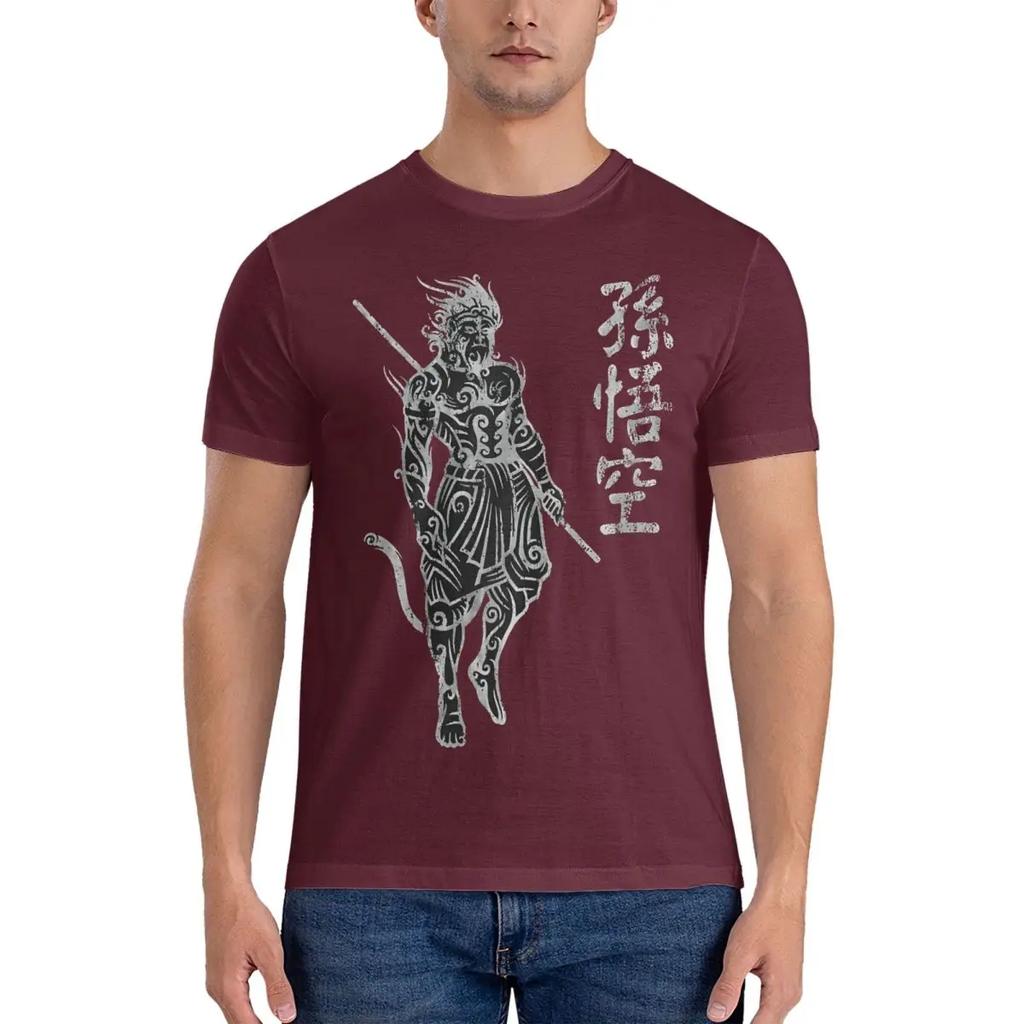 2024 Самая популярная мужская футболка для игры, черная футболка Myth WuKong Cool Tees, футболки с коротким рукавом и круглым вырезом, чистый хлопок, идея для подарка, одежда
