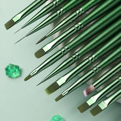 Набор кистей для нейл-арта для трансграничной торговли: Японская живопись, Линия цветка, Квадратный и Круглый гель, Кисти для градиента омбре.