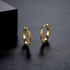 LUOTEEMI Rainbow CZ Paved Woman Diamond Jewelry 14K Gold Zircon Plated Huggie Hoop Earring
