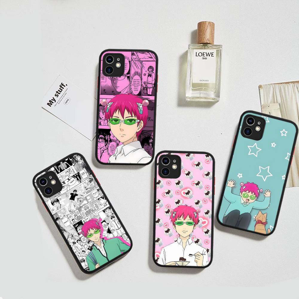 Милый Кот Мальчик Сайки Кусуо Матовый Защитный Чехол Для IPhone 16 15 14 13 12 11 Pro Max X XS MAX Защитный Чехол