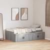 Storage Bed Frame in Grey Sonoma 90 x 200 cm Particleboard