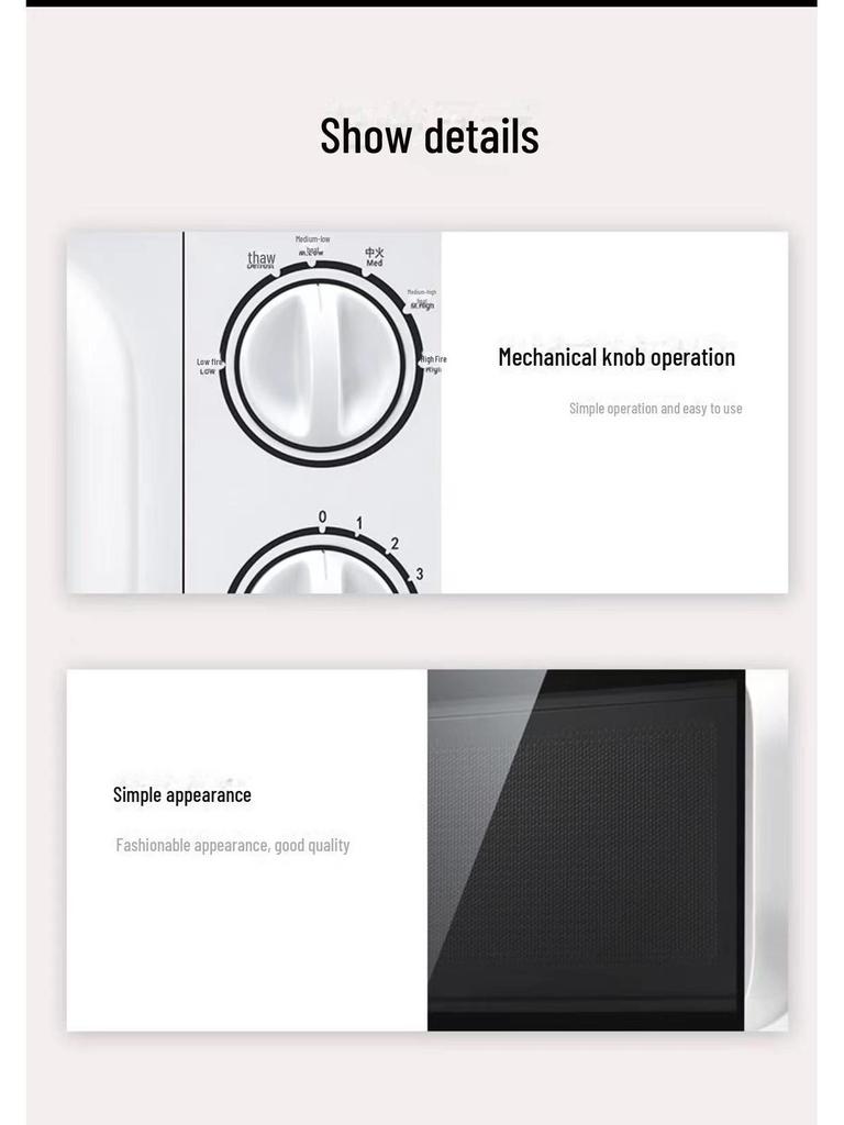 Six-Speed Mechanical Turntable Microwave Oven with Knob Control