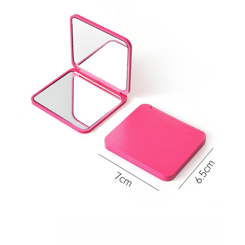 Mirror Makeup Mirror Ins Portable Mirror Square Double-Sided Folding Mirror Female Student Dormitory Portable Vanity Mirror