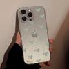 Темперамент Глиттер Розовый Голубой Бант Apple 14promax Чехол для Мобильного Телефона 16 Подходит для Iphone15 Прозрачный 11 Мягкий