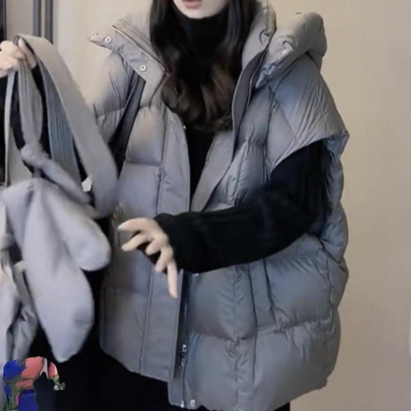Жилет пуховый верхняя одежда женская осень и зима 2024 новый белый утиный пуховый жилет с воротником-стойкой жилет темперамент универсальный жилет