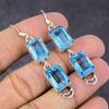 Ювелирные серьги ручной работы из стерлингового серебра 925 пробы с голубым топазом 2,36 дюйма f8h82