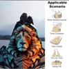 1pc Lion Tiger Print Blanket   Lightweight Flannel Throw Blanket For Sofa, Bed, Living Room, Office, Outdoor Travel, Camping