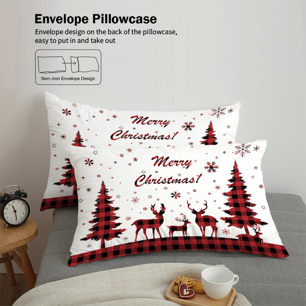 3pcs Merry Christmas Themed Pattern Bedding Set, Christmas Tree, for Teenagers and Adult's Bedroom, a Christmas Gift