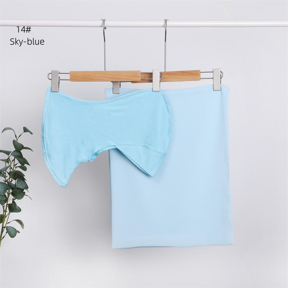 Elegant Elastic Instant Hijab Solid Color Chiffon Hijab Set Women's Modal Pullover Bandana Thin Breathable Soft Cozy Scarf