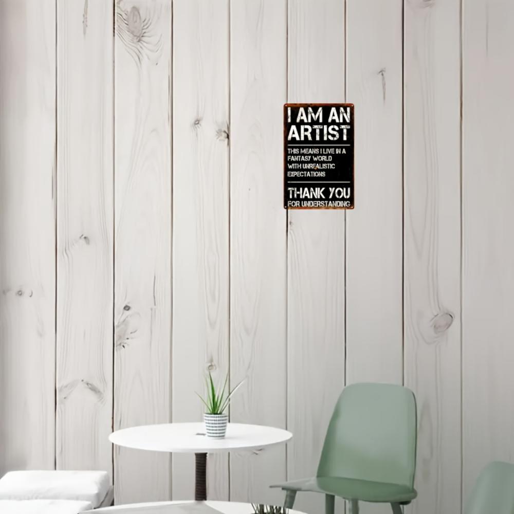1 шт. Забавная металлическая табличка "Фантазия художника" Винтаж, Юмористический декор для офиса и кафе, Легко повесить на стену