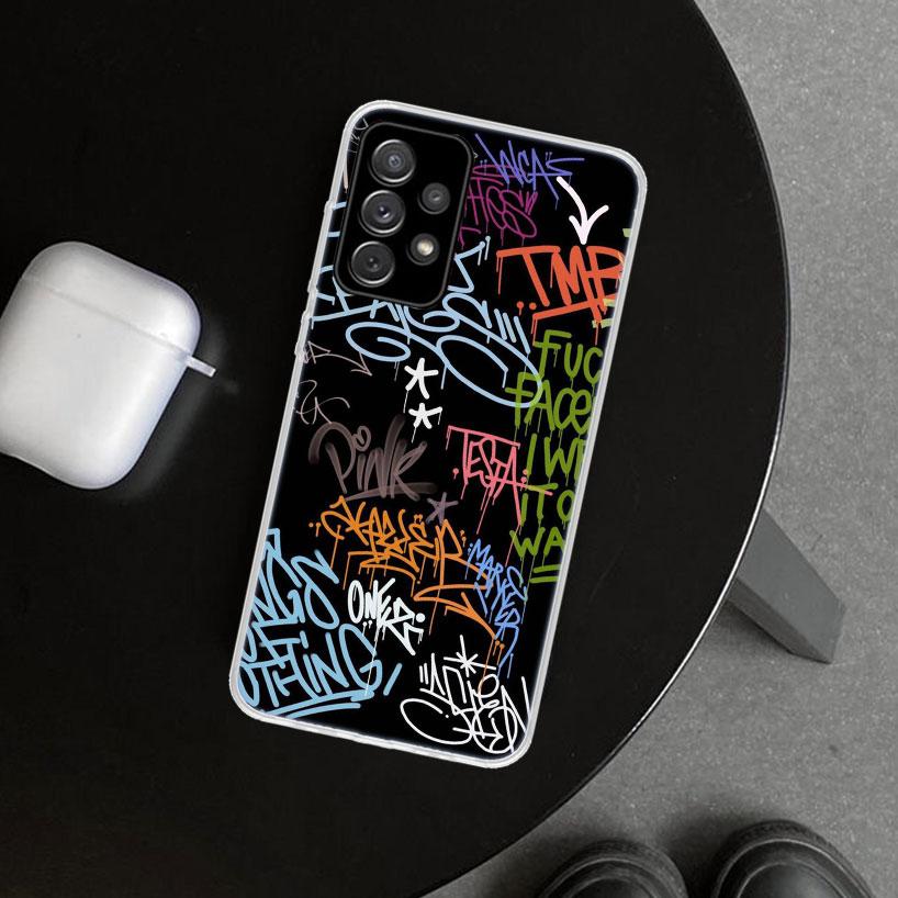 Graffiti Fashion Cool Phone Case Cover for Samsung Galaxy A12 A22 A32 A52 A72 A02S A51 A50S A31 A20S A10S Note 20 Ultra 10 Plus