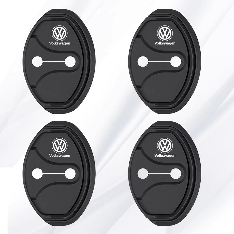 4Pcs Silicone Car Door Lock Cover Shock Absorber Accessories For VW GTI Polo Golf Passat Tiguan Arteon Touareg CC Taigo Caddy Je zk6