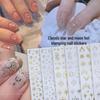 "Star & Moon Silver Nail Decals: Hollow Love, Moon, & Stars Sticker Set"