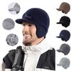 Winter Men's Hat PU Casual Warm Ear Thick Cap Baseball Cap