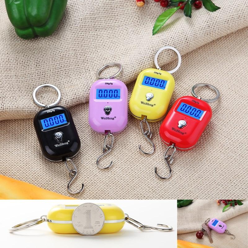 25 кг 5 г Мини подвесные весы Портативные электронные цифровые весы с подсветкой для багажа Крючок для взвешивания Инструмент для взвешивания