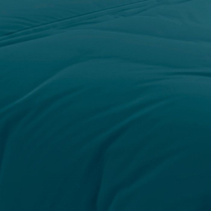 Housse de couette en coton 57 fils 240x220 cm UNI bleu canard, par Soleil d'Ocre