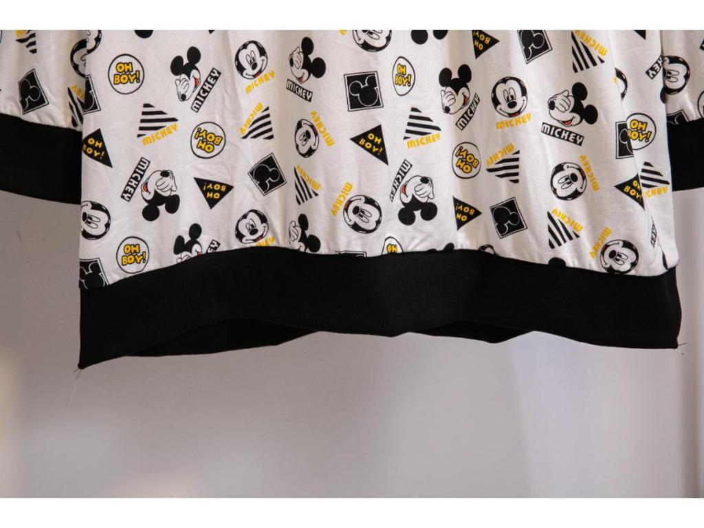 Свитшот оверсайз с круглым вырезом и принтом Микки в корейском стиле 2025 года - женский топ с длинным рукавом для весны и осени