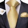 Мужской модный галстук сплошной цвет свадебный галстук шелковый галстук носовой платок запонки для бизнеса Dibangu