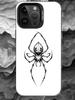 D-Dark Готический Чехол-Паук для Телефона iPhone 17 16 15 14 13 12 11 Pro Max Plus Серебристый Матовый Черный Чехол